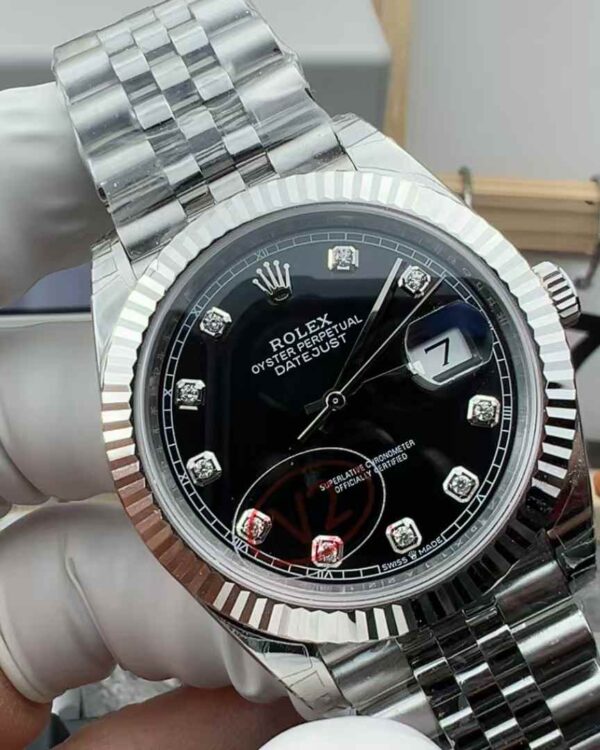 VS 41 Rolex 116334 Black Diamond Log Steel Belt Black Disc