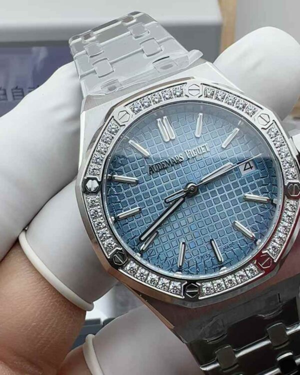 TW Factory Audemars Piguet 15550 blue diamond ring steel strip blue plate