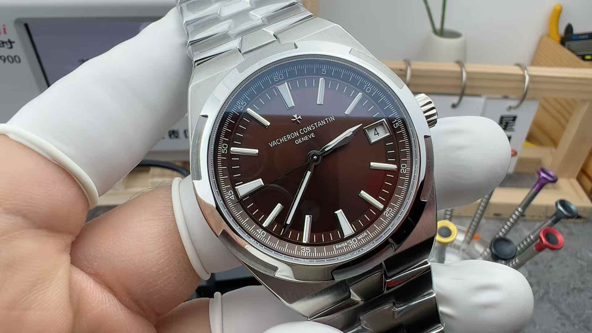 MKS Vacheron Constantin v4500 Steel Belt Brown Plate