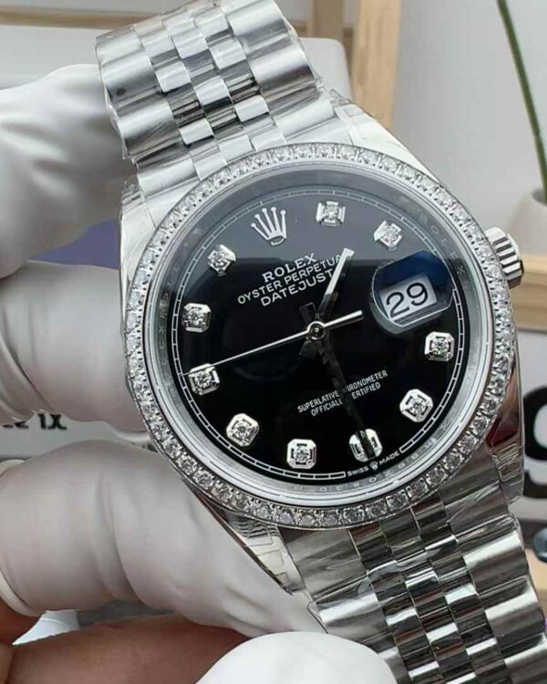 VS Rolex 126284 36MM Drill Ring Black Log Steel Strip Black Disc