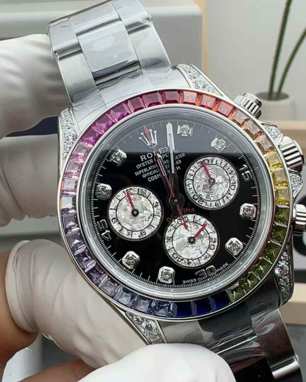 TW Rolex Daytona 116599 Platinum Eye Dytona Steel Strip Black Plate