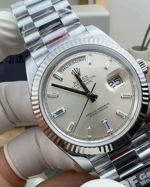 QF Factory Rolex Log 128239 White rock sugar steel strip platinum plate