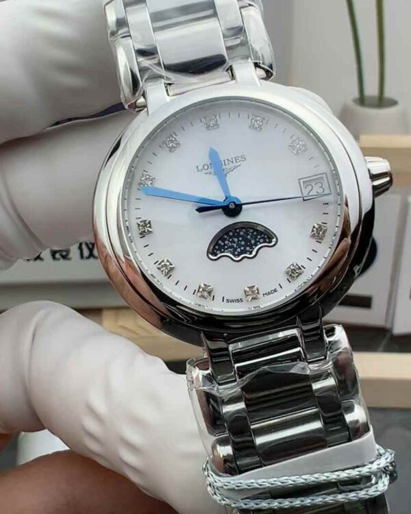 GS Longines Heart Moon Steel Strip White Plate