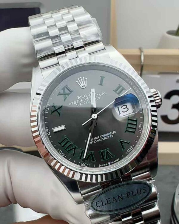 C Rolex Log 126234 plus36 green basket steel strip