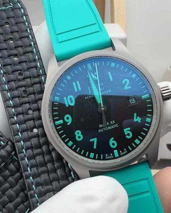 M+ IWC Titanium Mark Rubber Belt Green Disc