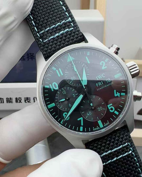 TW International Titanium Shell Flying Element Tiffany Blue Canvas Belt