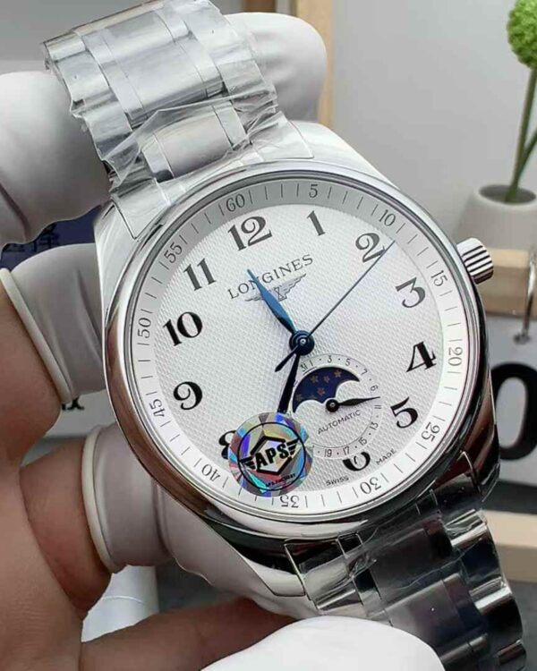 APS Longines famous craftsman moon-phase steel strip white plate
