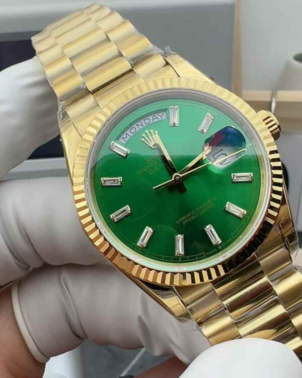 GS Factory Rolex 128238 36MM Green Gold Double Calendar Log Steel Strip