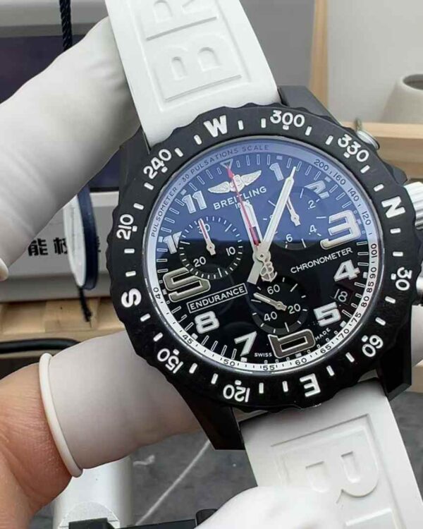 Original order factory Breitling chronograph quartz watch rubber belt black plate