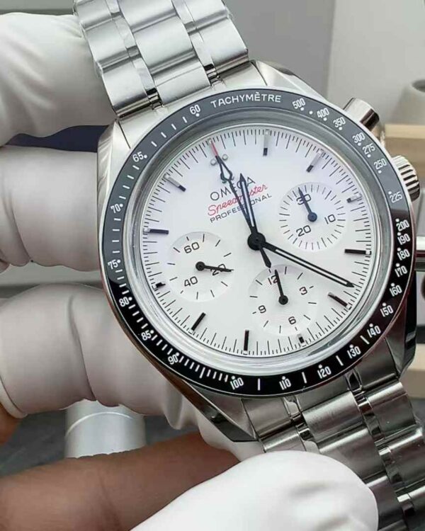 OM Factory Omega Speedmaster manual steel belt white plate