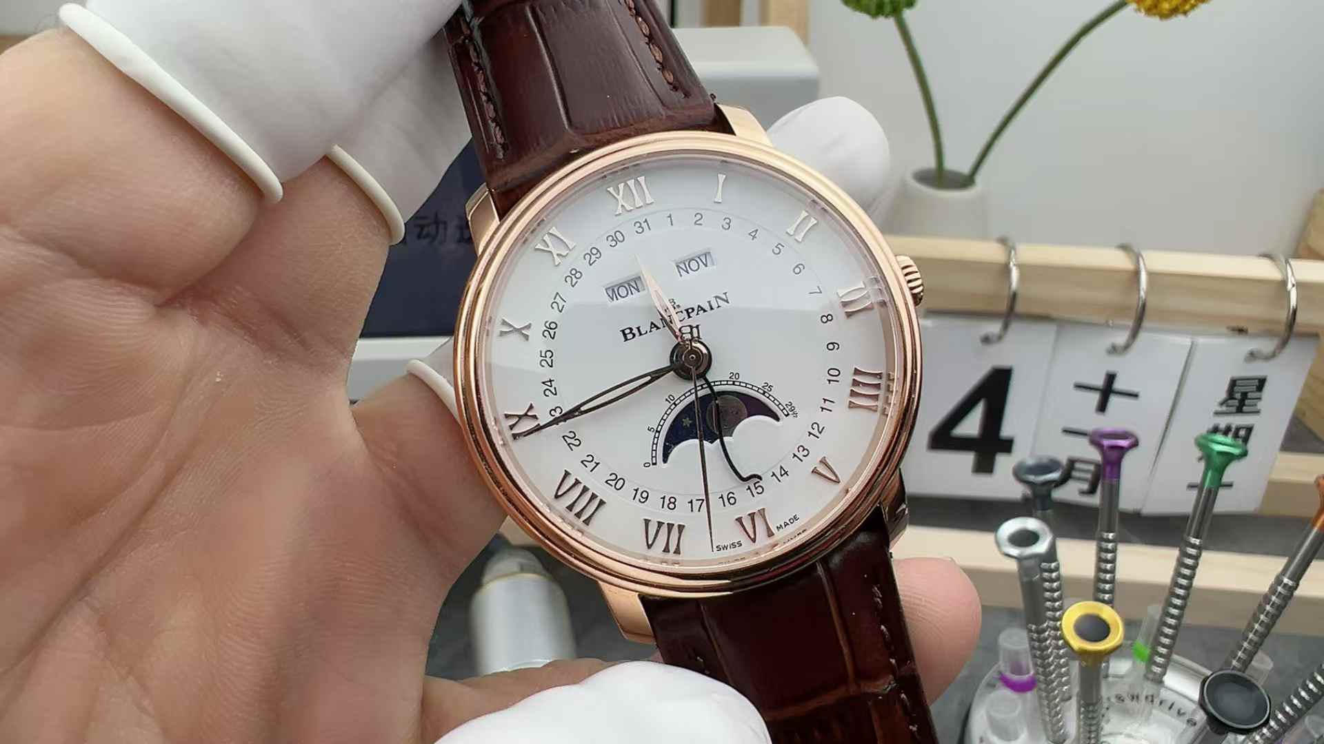 MKS Factory Breguet 6654 rose gold belt white plate