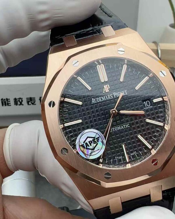 APS Factory Audemars Piguet Royal Oak 15400OR Black Face Rose Gold Belt