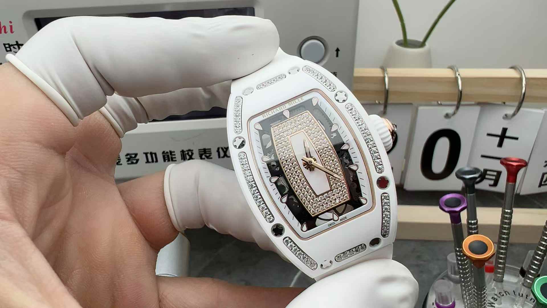 BBA Factory Richard Miller RM07 -01 White Ceramic Diamond Women's Watch