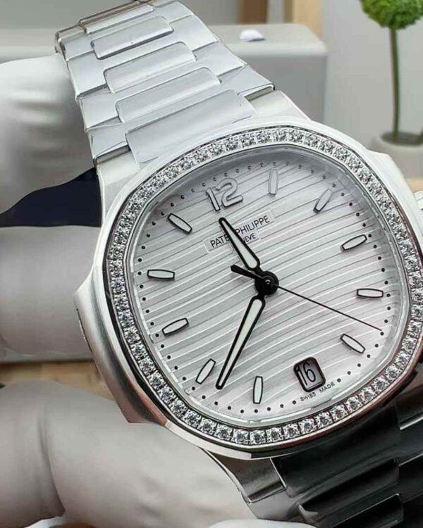 3K Factory Patek Philippe 7118 Nautilus white face diamond ring women's steel strip