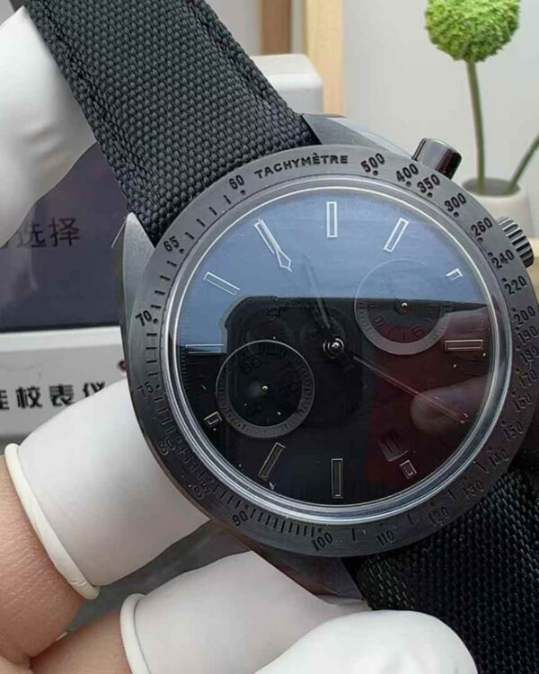 N1 Factory Omega Super Black Ceramic Moon Dark Side Canvas with Black Plate