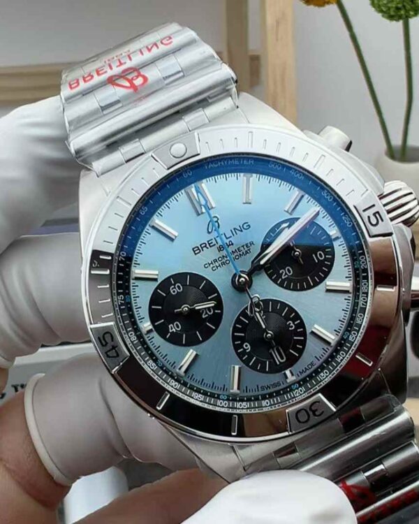 BlS Factory Breitling Bullet Ice Blue Face Steel Strip