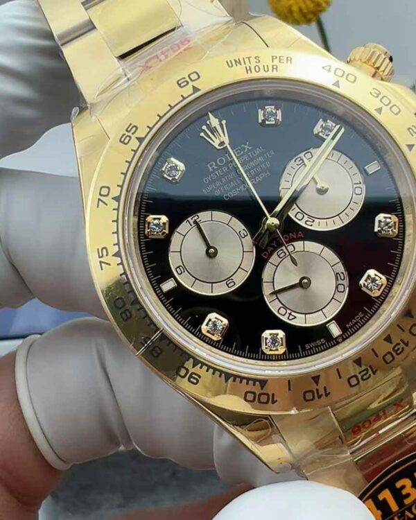 QF Factory Rolex Daytona M126508 Cosmometer 4131 Movement Steel Belt All Gold Black Plate