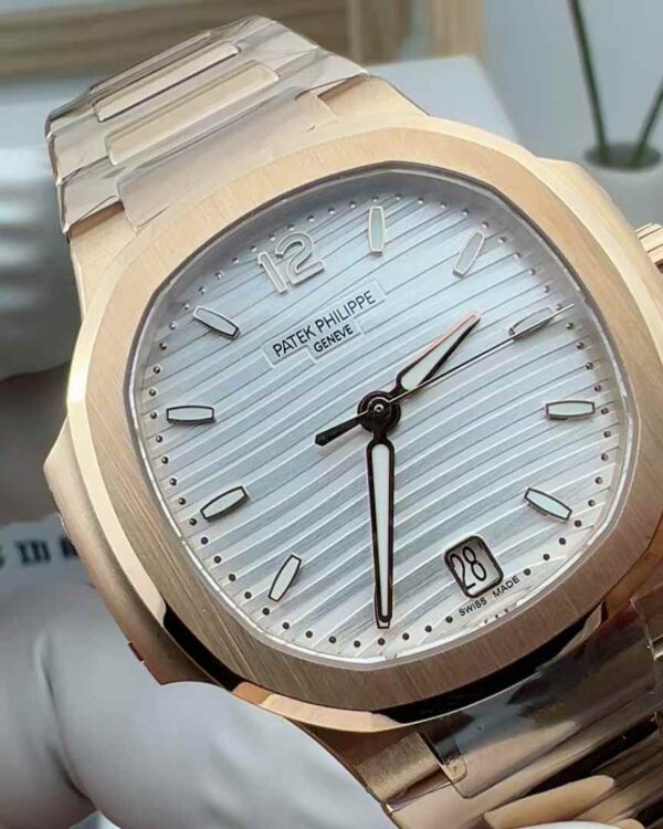 3K Factory Patek Philippe 7118 Nautilus silver white face rose gold 35.2MM women's steel strip