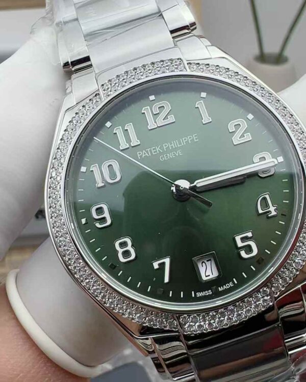 PPF Factory Patek Philippe 7300/1200A-011 Drill Ring Green Face 36MM Steel Strip