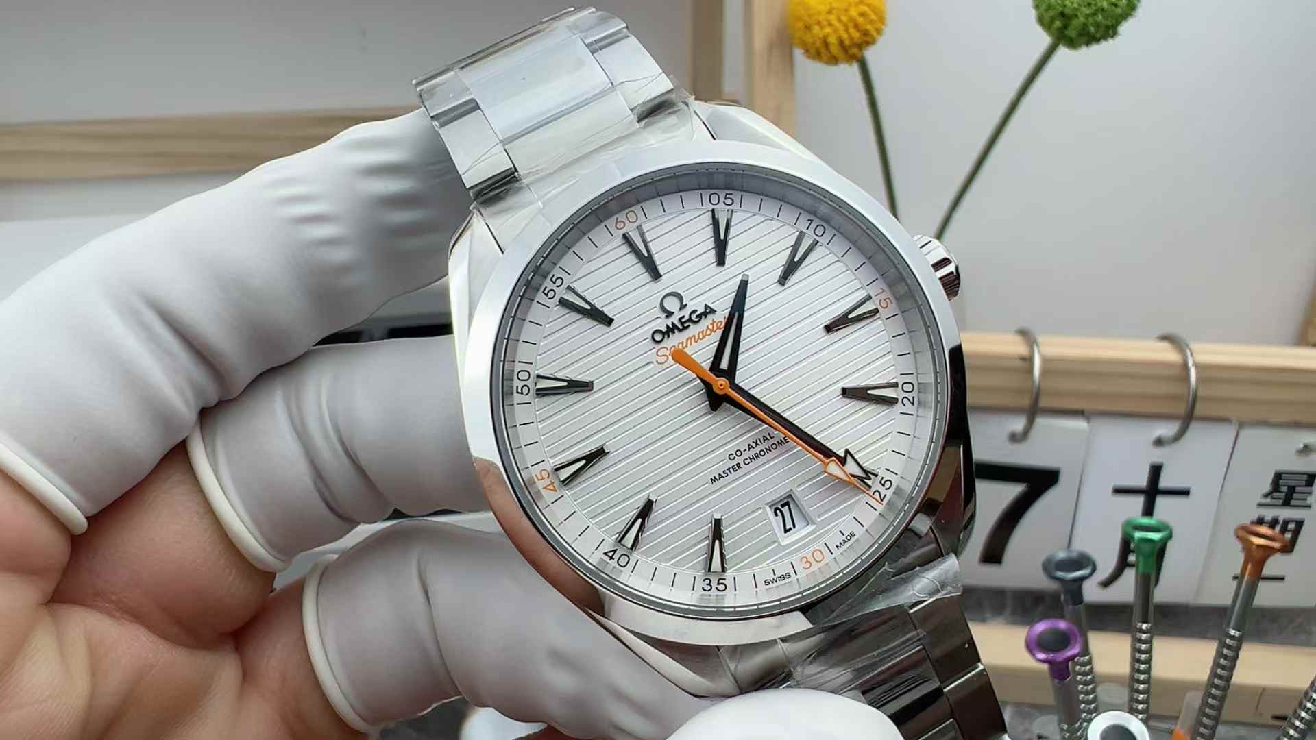 VS Factory Omega Seahorse 150 Orange Needle White Sheet 41MM Steel Strip