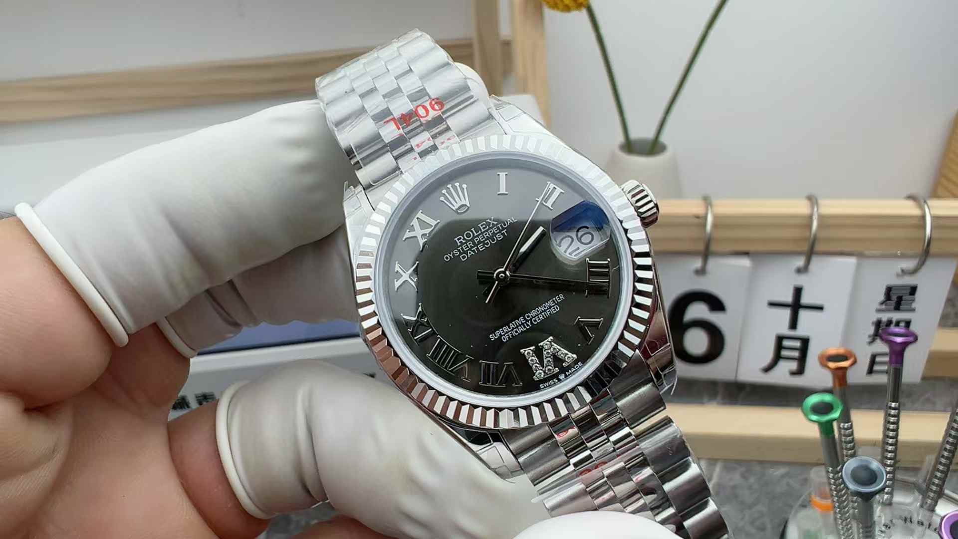 GS Factory Rolex Log 126234 Gray Face 31MM Women's Steel Strip