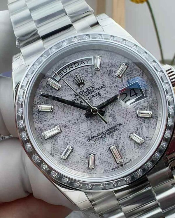 GS Factory Rolex Log Platinum Meteorite DD Meteorite Plate T Square Diamond 40MM Steel Strip