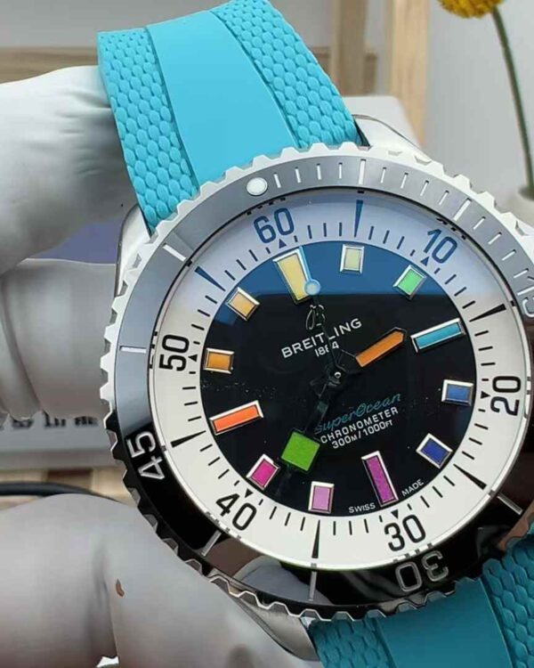 BLS Factory Breitling Super Ocean Rainbow Plate 42MM Rubber Belt