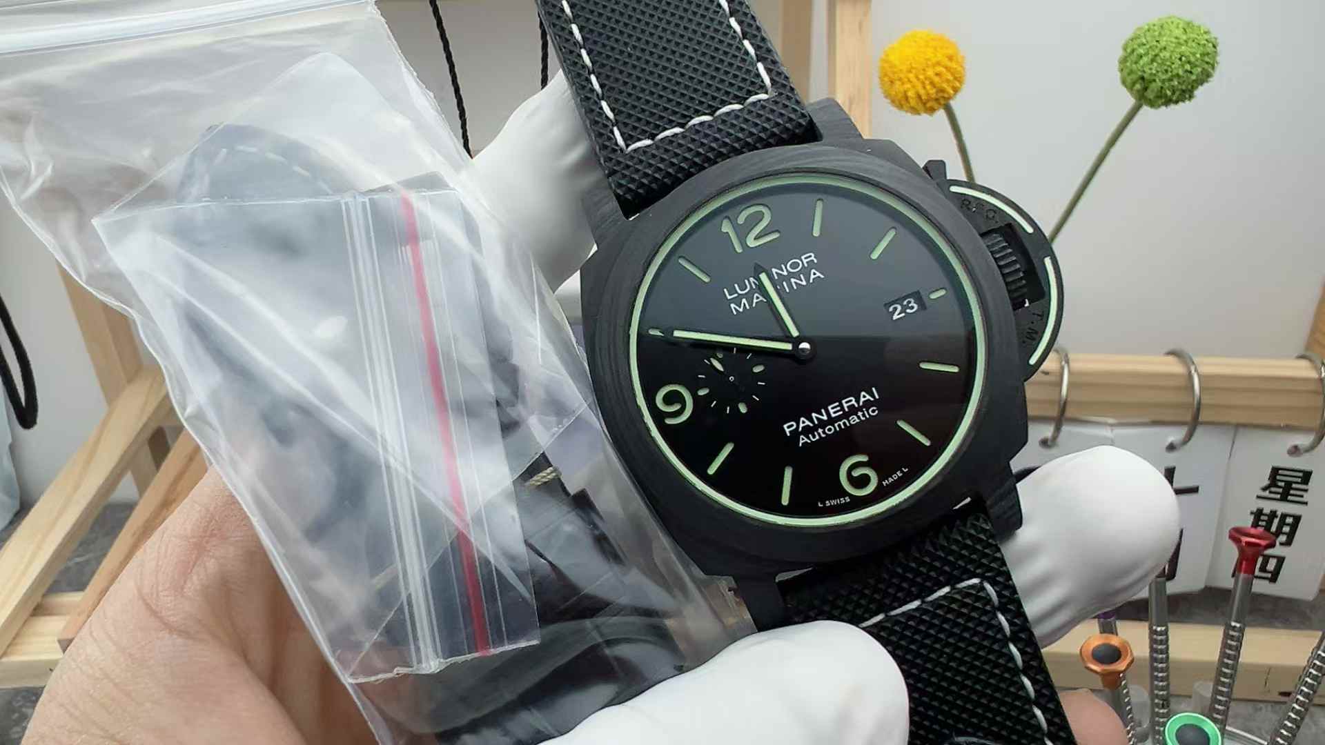 VS Factory Panerai Lumino 1118 black face 42MM canvas strap