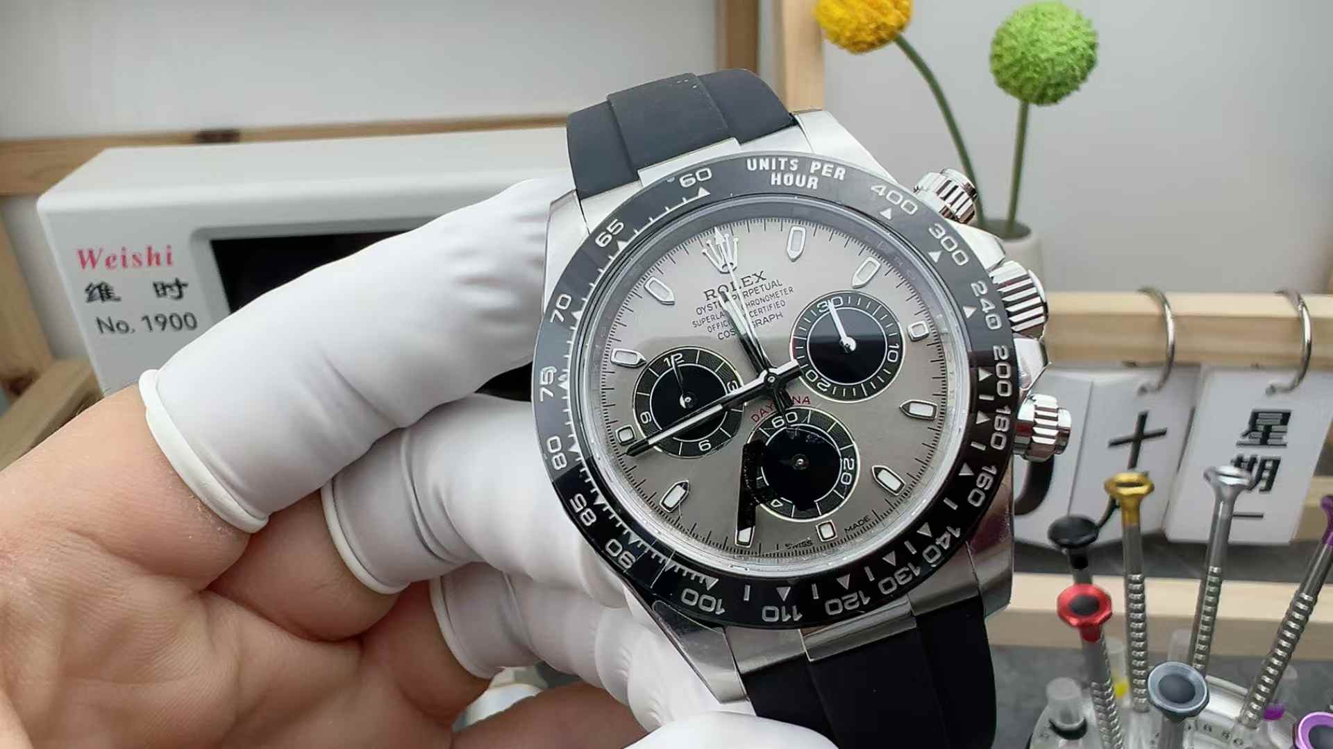 VS Factory Rolex Daytona 116519 counterweight cement gray surface 4130 movement 133G rubber belt