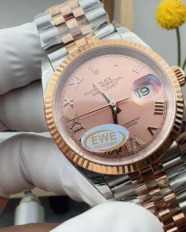 EWE Factory Rolex Log 126231 pink face Roman rose gold 36MM women's steel strip