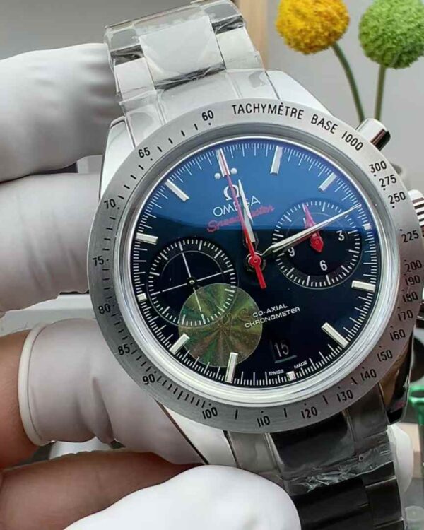 TVS Factory Omega Speedmaster blue black face 41.5MM steel ring