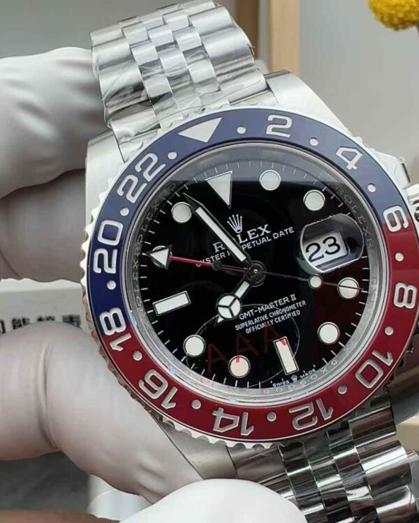 VS Factory Rolex Log 126710 Greenwich Black-Face Coke Ring 40MM Five-Bead Chain
