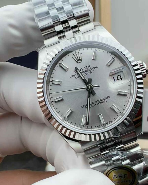 ARF Factory Rolex Log 278274 Silver-faced white gold dog teeth ring 31MM women's steel strip