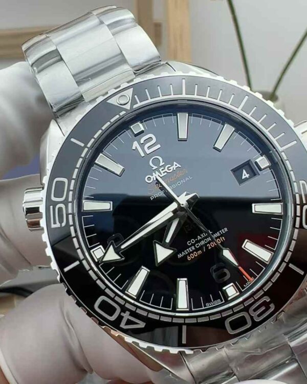 VS Factory Omega Seahorse 600 Black Face Ceramic Ring 43.5MM Steel Strip