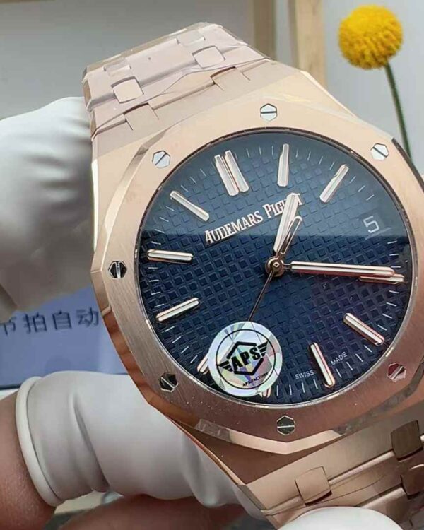 APS Factory Audemars Piguet Royal Oak 15510 blue-faced rose gold steel strip