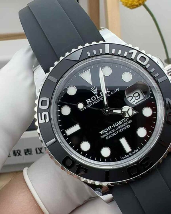 QF Factory Rolex Log M226659 platinum yacht counterweight black face ceramic ring tape