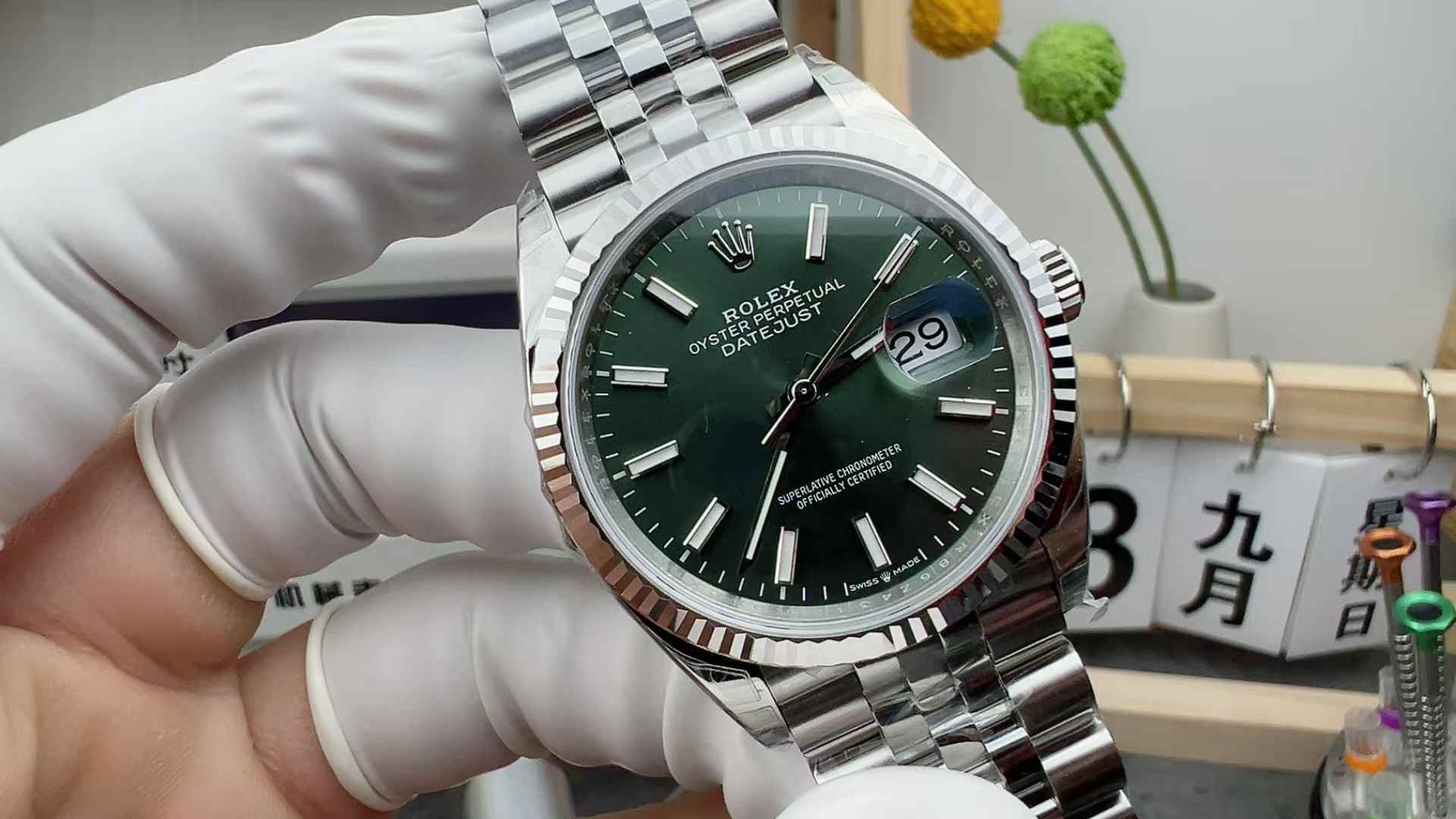VS Factory Rolex Log M126234 Green Face 36MM Steel Strip