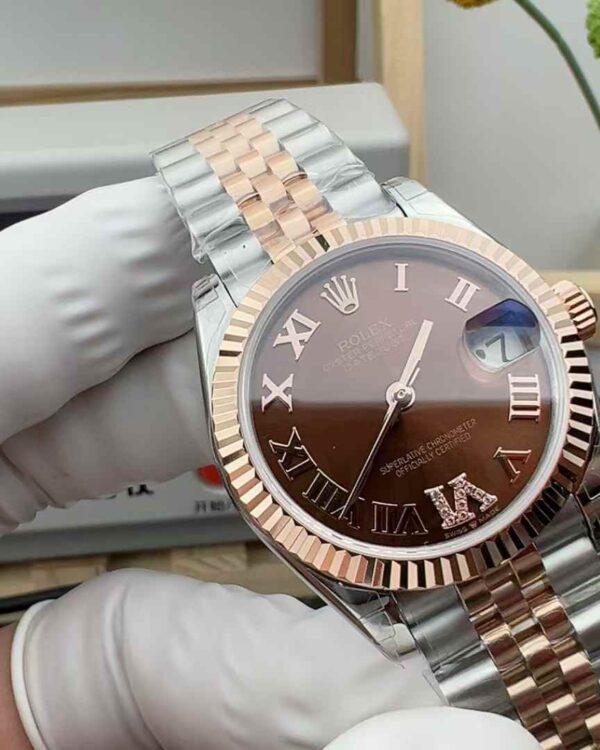 GS Factory Rolex Log M126231 Coffee Room Rose Gold 31MM Women's Steel Band