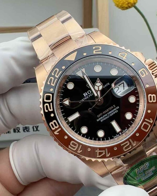ARF Factory Rolex hairy crab black faced ceramic ring rose gold 40mm