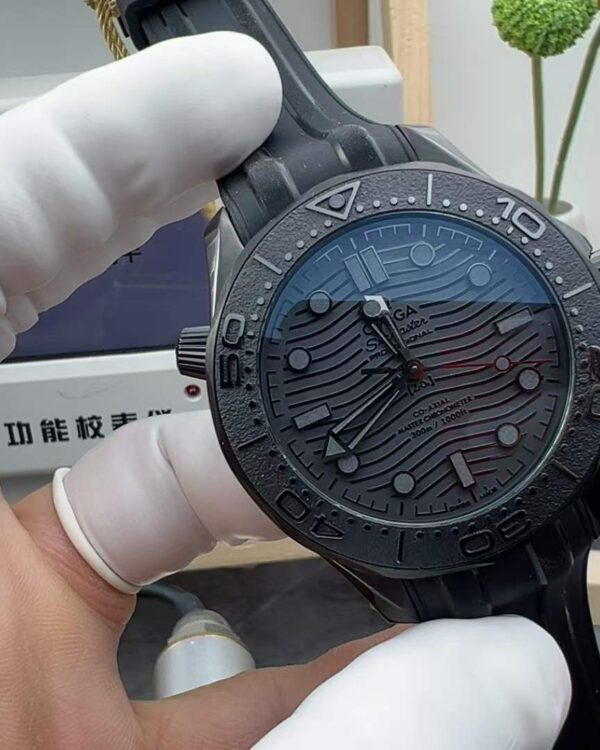JVS Factory Omega Seahorse 300 Ceramic Dark Vader Black Face 43.5MM Tape