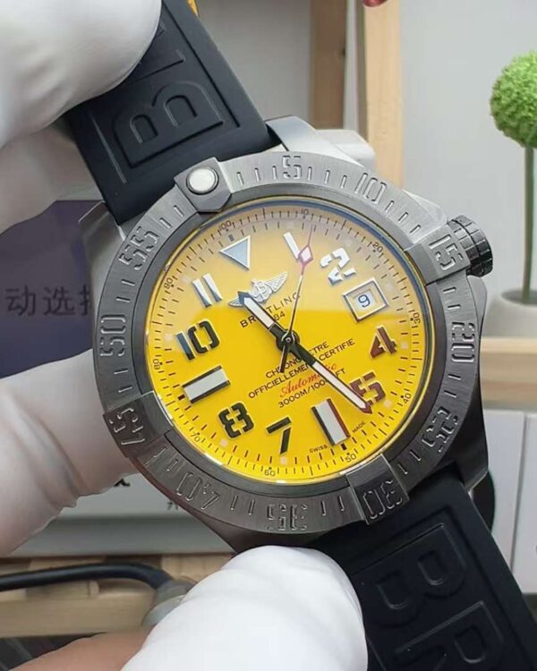 BLS Factory Breitling Avenger Sea Wolf Yellow Face Black Shell Tape
