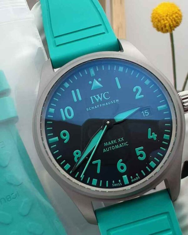 M+ Factory International Pilot Mark Green Face Titanium Metal 40MM Tape
