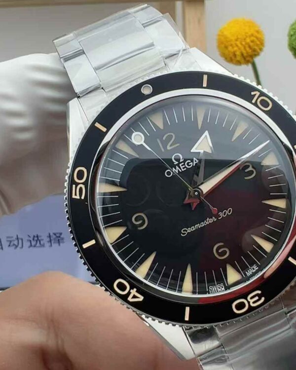 VS Factory Omega Seahorse 300 Ghost Party Black Face Ceramic Ring 41MM Steel Strip