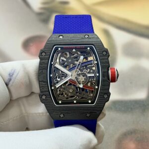 Richard Mille 67-02 French Sport, reference-accuratecustom CRMA7 movement, imported carbon fiber case, blue nylon strap — custom-built watch